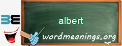 WordMeaning blackboard for albert